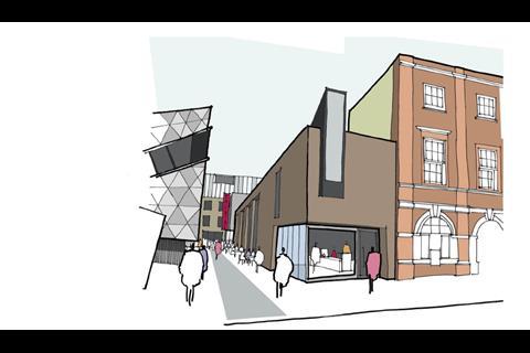 Design Engine masterplan for London Met in Holloway - Libeskind grad centre, courtyard and clock tower